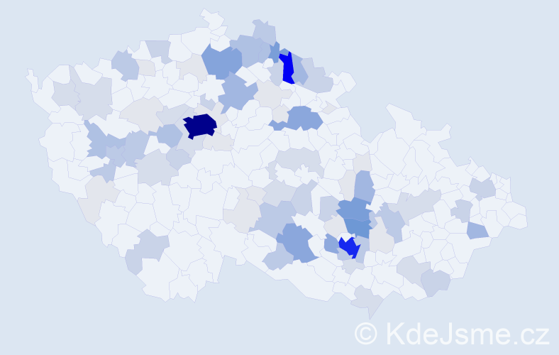 Příjmení: 'Řehořková', počet výskytů 313 v celé ČR
