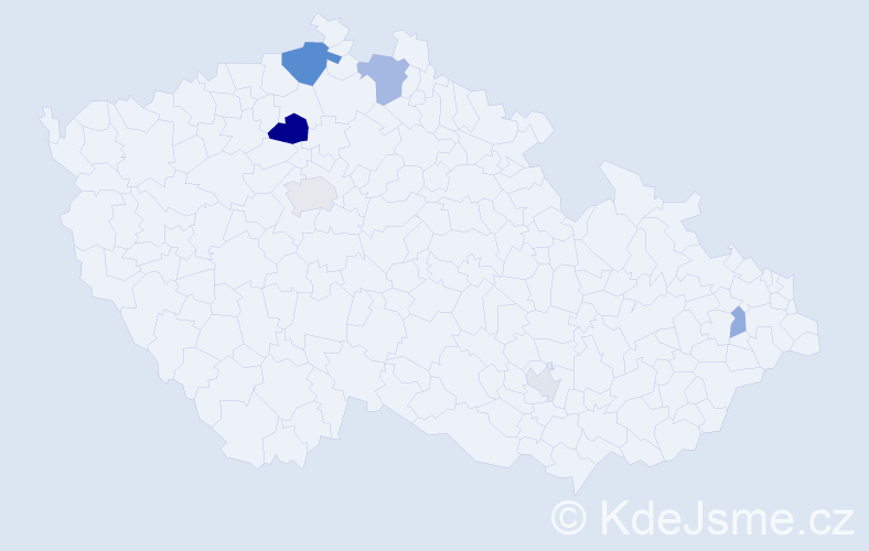 Příjmení: 'Laczová', počet výskytů 14 v celé ČR