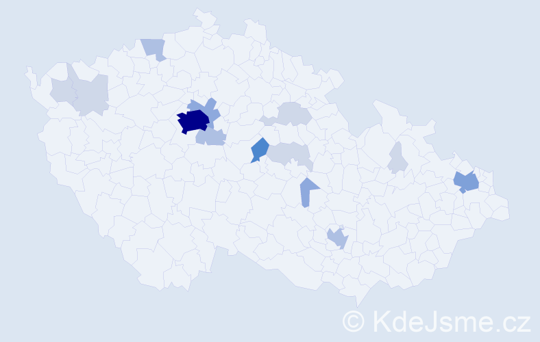 Příjmení: 'Benoni', počet výskytů 43 v celé ČR