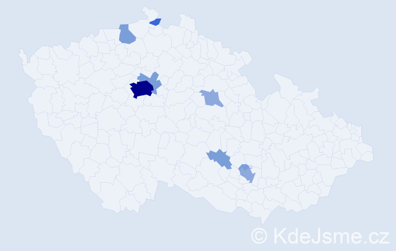 Příjmení: 'Vakulenko', počet výskytů 21 v celé ČR