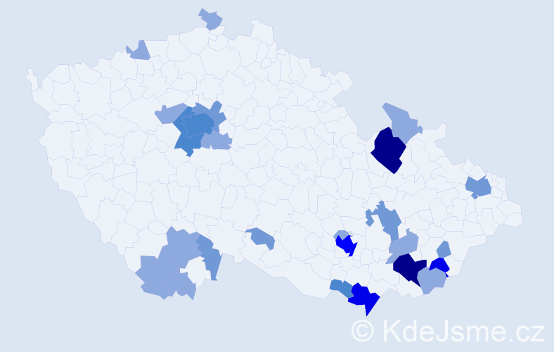 Příjmení: 'Merčáková', počet výskytů 58 v celé ČR