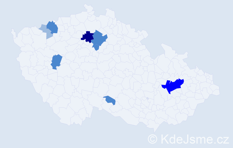 Příjmení: 'Černáš', počet výskytů 18 v celé ČR