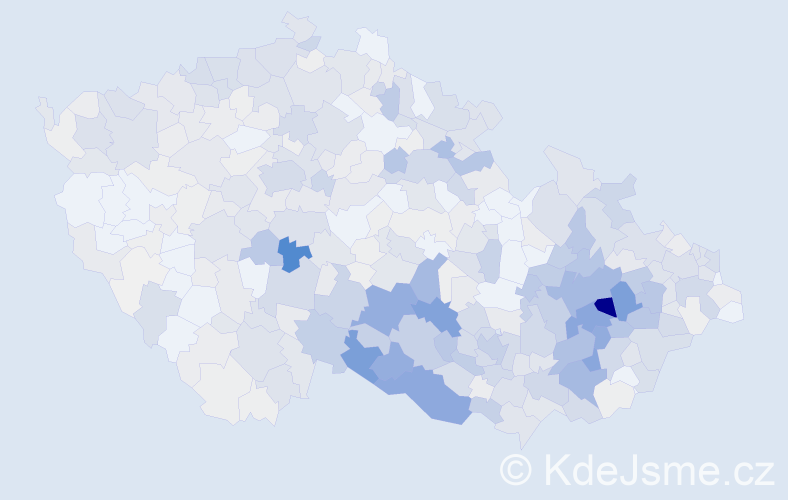 Příjmení: 'Dohnal', počet výskytů 2832 v celé ČR