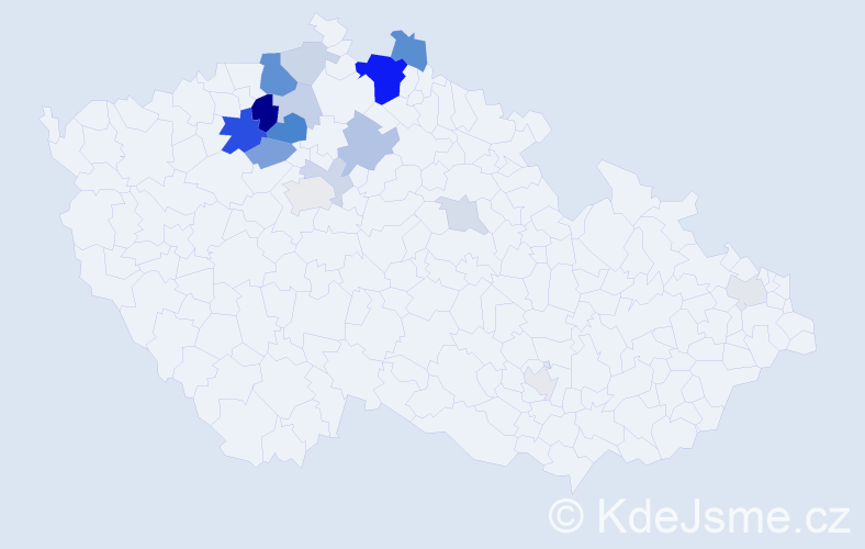 Příjmení: 'Štrympl', počet výskytů 48 v celé ČR