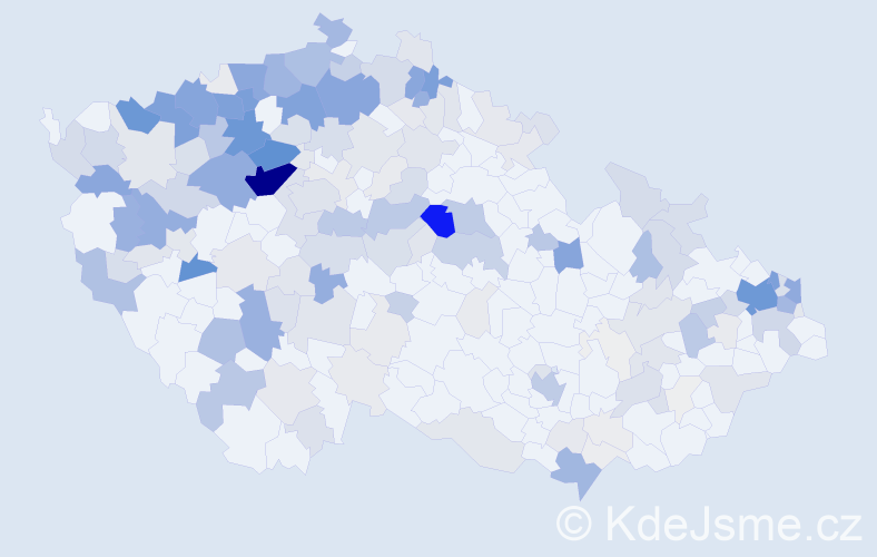 Příjmení: 'Rác', počet výskytů 900 v celé ČR