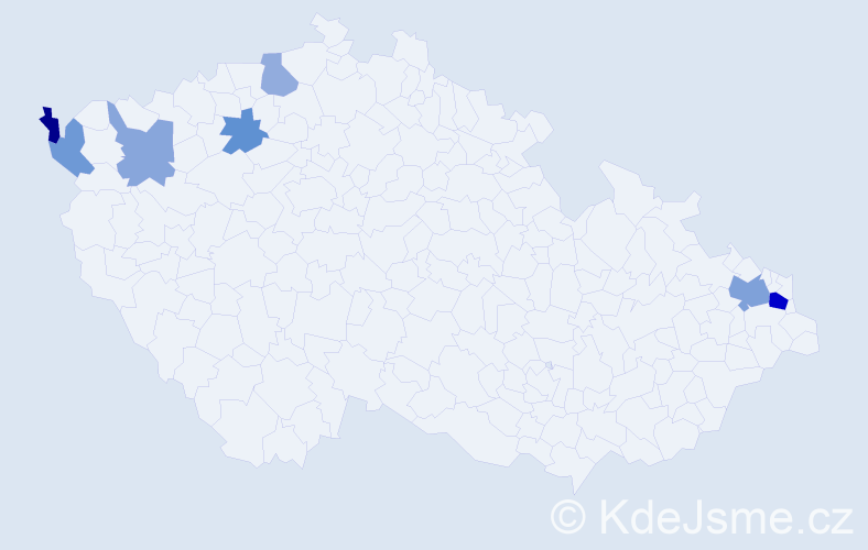 Příjmení: 'Sčasná', počet výskytů 12 v celé ČR