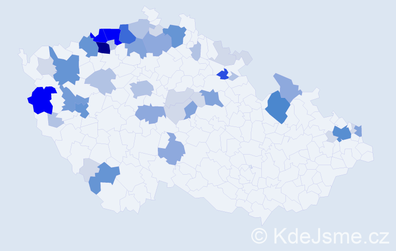 Příjmení: 'Tokar', počet výskytů 176 v celé ČR
