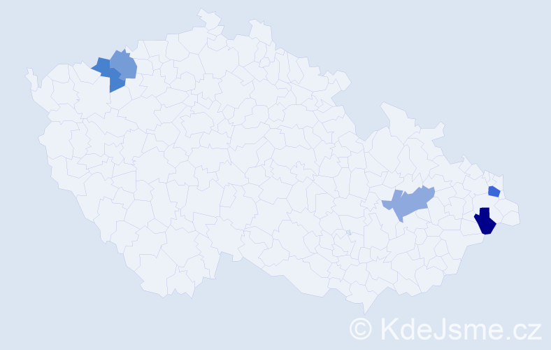 Příjmení: 'Zmitková', počet výskytů 6 v celé ČR
