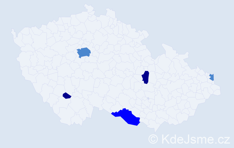 Příjmení: 'Machnyková', počet výskytů 10 v celé ČR