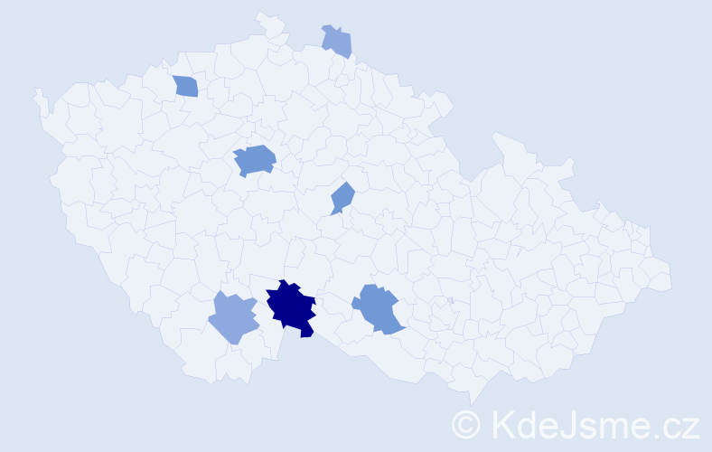 Příjmení: 'Ráftlová', počet výskytů 16 v celé ČR