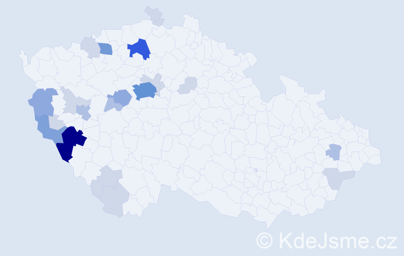 Příjmení: 'Pangerl', počet výskytů 61 v celé ČR