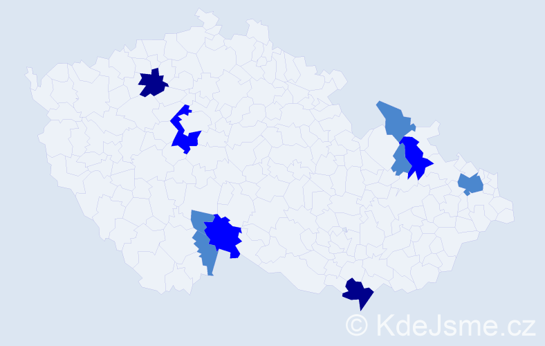Příjmení: 'Kutlak', počet výskytů 17 v celé ČR