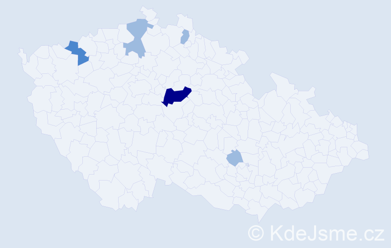 Příjmení: 'Kecl', počet výskytů 10 v celé ČR