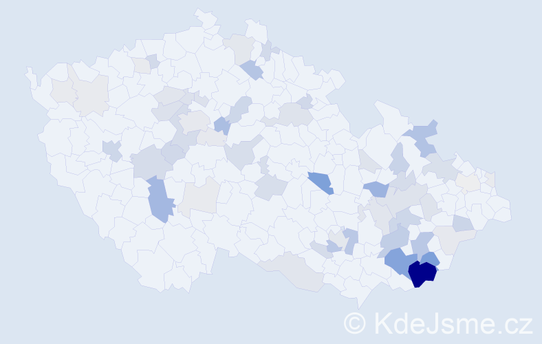 Příjmení: 'Soukeník', počet výskytů 178 v celé ČR