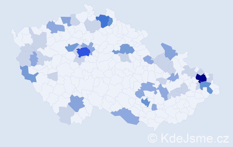 Příjmení: 'Čižmár', počet výskytů 108 v celé ČR