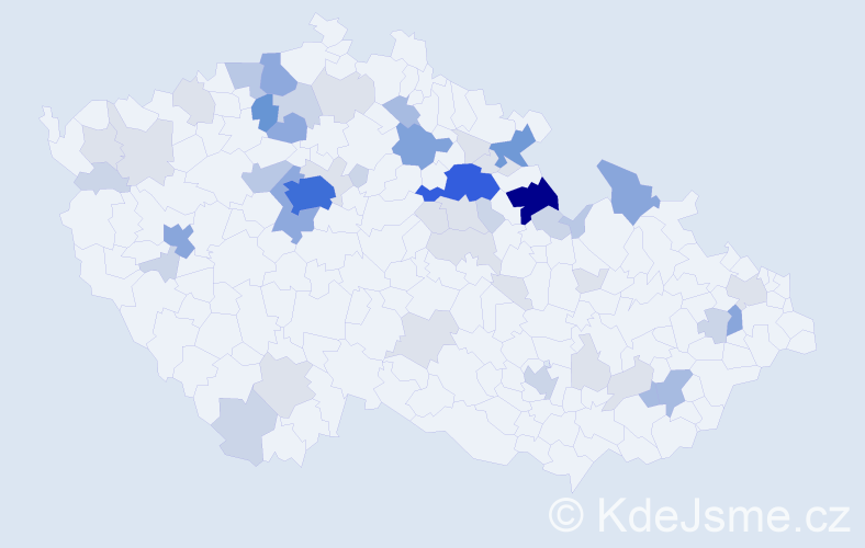 Příjmení: 'Pišl', počet výskytů 174 v celé ČR