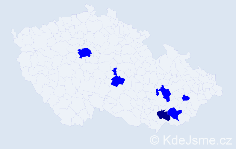 Příjmení: 'Gmentová', počet výskytů 7 v celé ČR