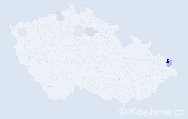 Příjmení: 'Kalok', počet výskytů 59 v celé ČR