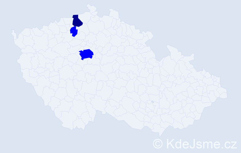 Příjmení: 'Danělková', počet výskytů 4 v celé ČR