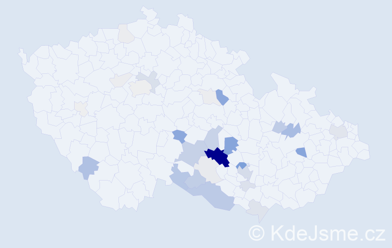 Příjmení: 'Kamanová', počet výskytů 106 v celé ČR