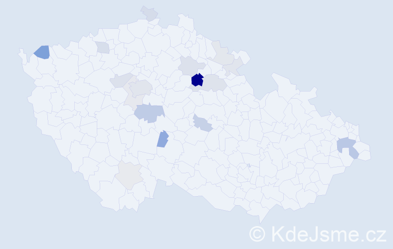 Příjmení: 'Kaizrová', počet výskytů 44 v celé ČR