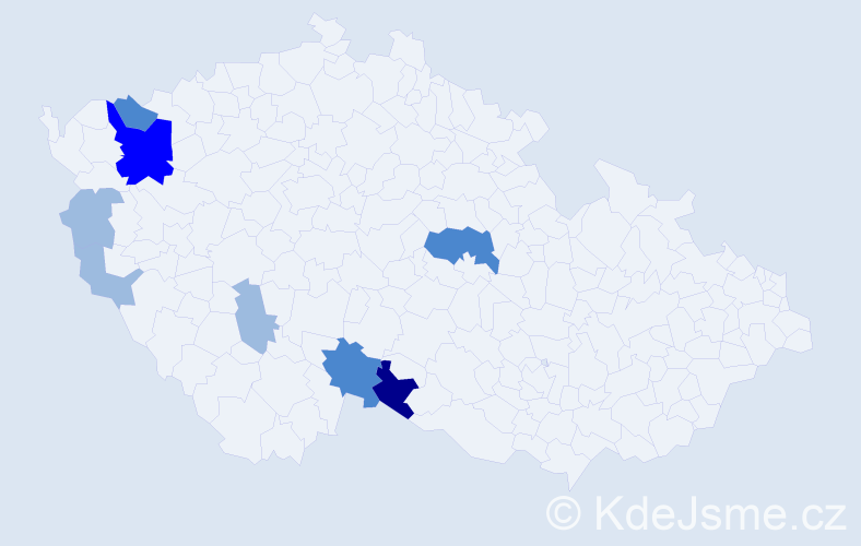 Příjmení: 'Andrejch', počet výskytů 16 v celé ČR