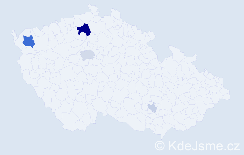 Příjmení: 'Hromy', počet výskytů 8 v celé ČR