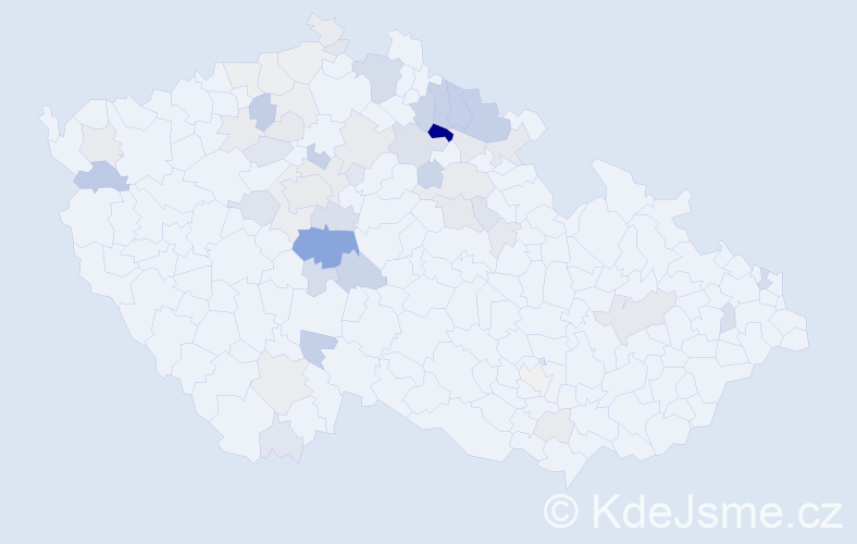 Příjmení: 'Barková', počet výskytů 162 v celé ČR