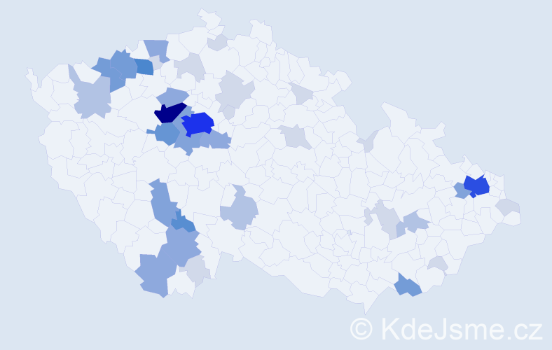 Příjmení: 'Skoková', počet výskytů 118 v celé ČR
