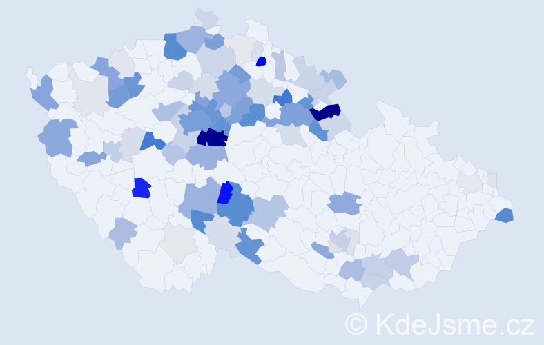 Příjmení: 'Rathouský', počet výskytů 325 v celé ČR