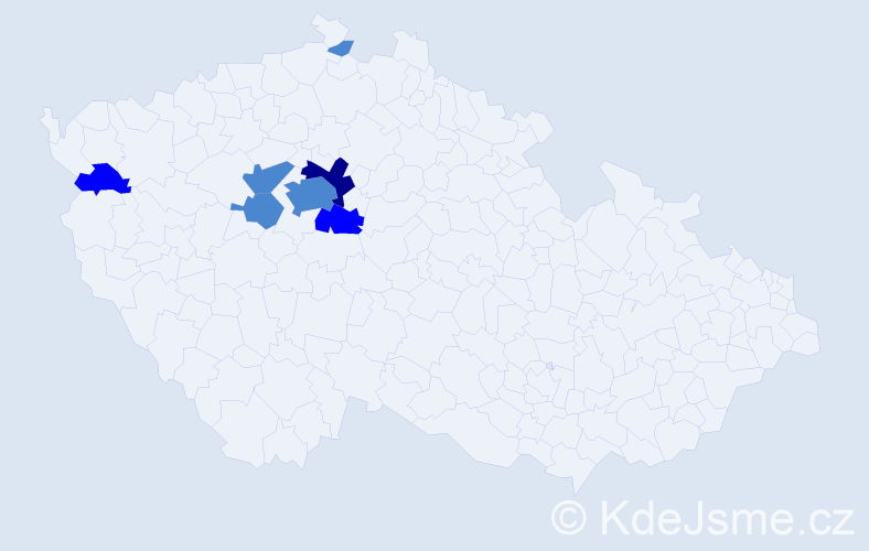 Příjmení: 'Tončevová', počet výskytů 11 v celé ČR