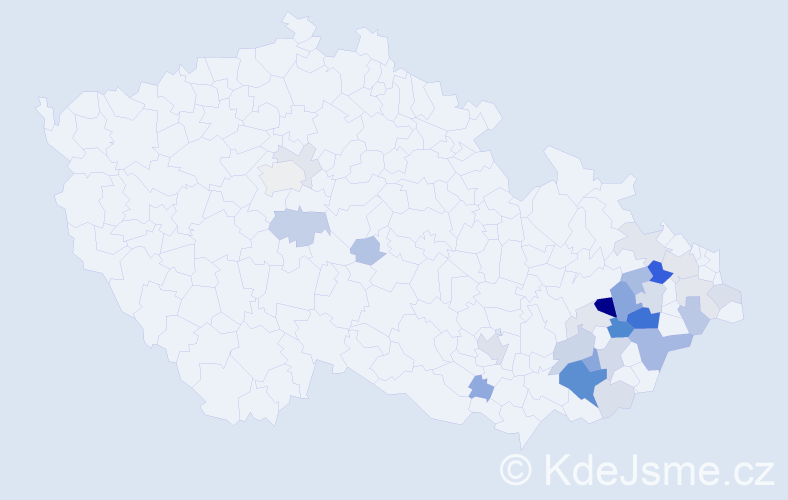 Příjmení: 'Libosvár', počet výskytů 72 v celé ČR