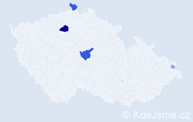 Příjmení: 'Pugr', počet výskytů 12 v celé ČR