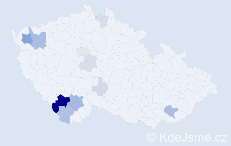 Příjmení: 'Paule', počet výskytů 45 v celé ČR