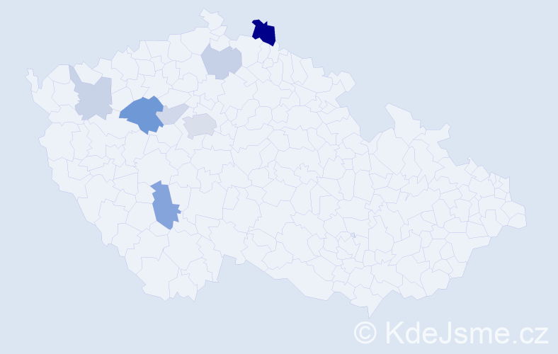 Příjmení: 'Pohnanová', počet výskytů 17 v celé ČR