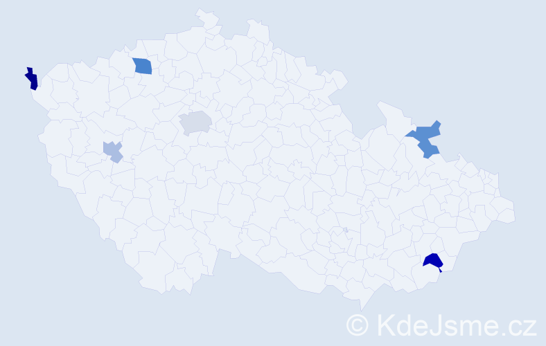 Příjmení: 'Abramovič', počet výskytů 8 v celé ČR