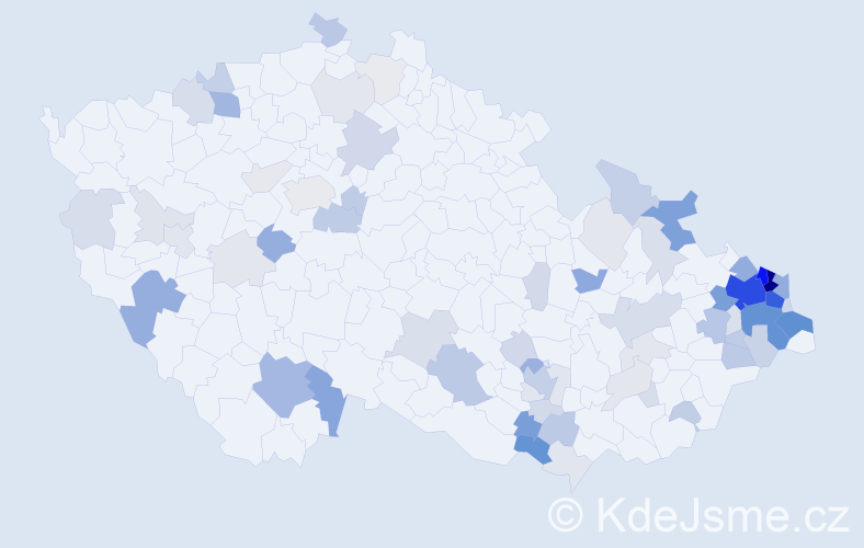 Příjmení: 'Šlachta', počet výskytů 285 v celé ČR