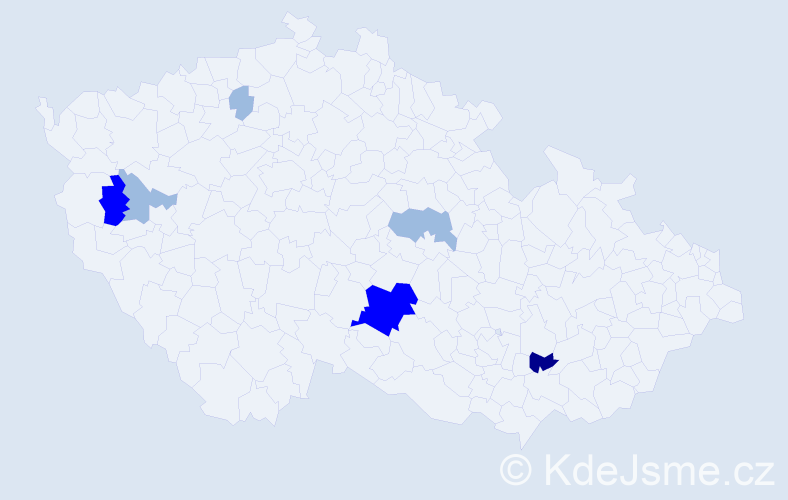 Příjmení: 'Decsi', počet výskytů 13 v celé ČR