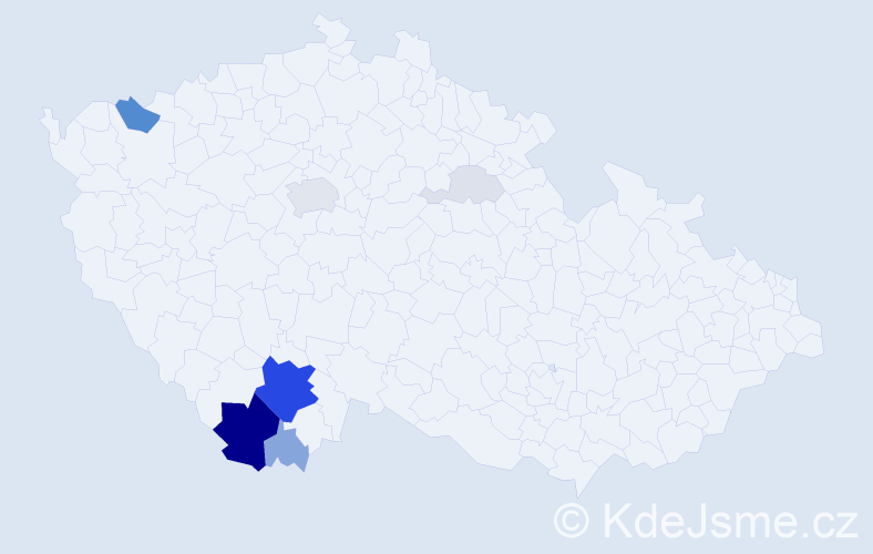 Příjmení: 'Máče', počet výskytů 34 v celé ČR