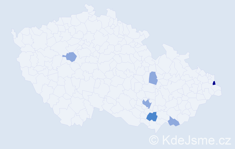 Příjmení: 'Lempartová', počet výskytů 11 v celé ČR