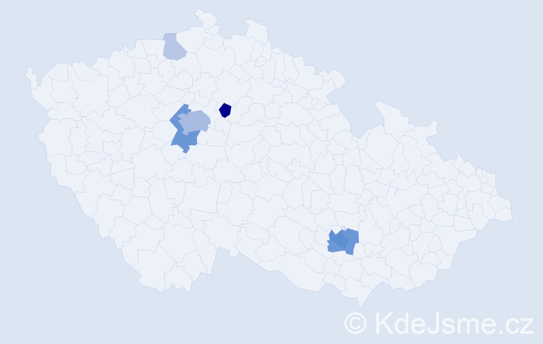Příjmení: 'Bogušovská', počet výskytů 26 v celé ČR