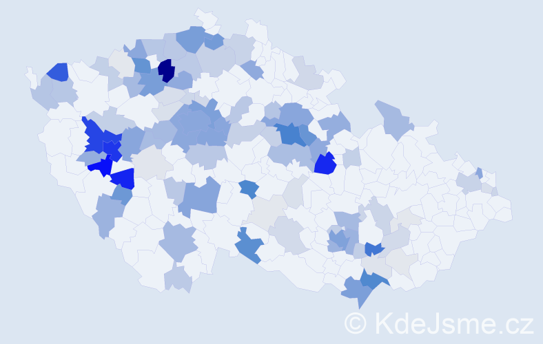 Příjmení: 'Racek', počet výskytů 471 v celé ČR