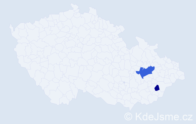 Příjmení: 'Bocák', počet výskytů 5 v celé ČR