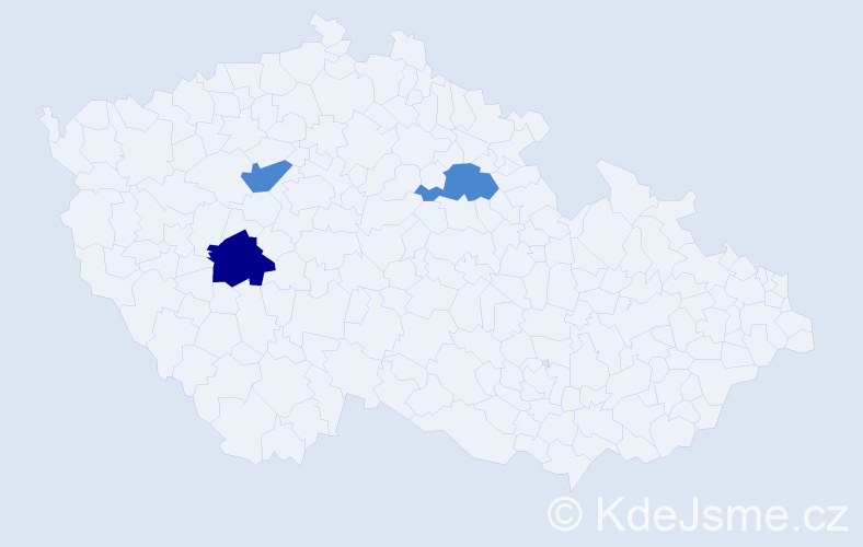 Příjmení: 'Hudačeková', počet výskytů 5 v celé ČR