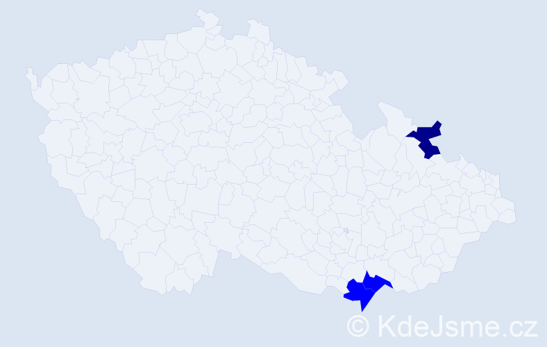 Příjmení: 'Košútková', počet výskytů 4 v celé ČR