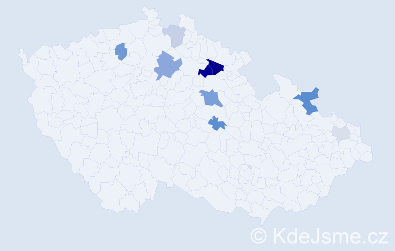 Příjmení: 'Mátyásová', počet výskytů 16 v celé ČR