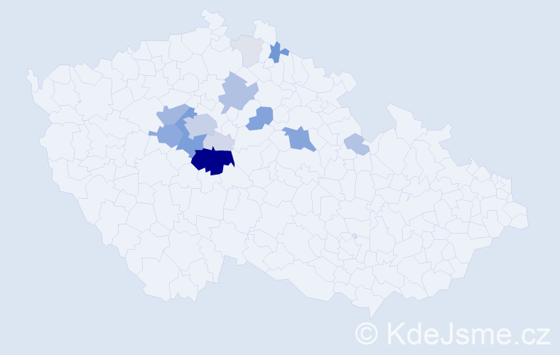 Příjmení: 'Zderadičková', počet výskytů 61 v celé ČR