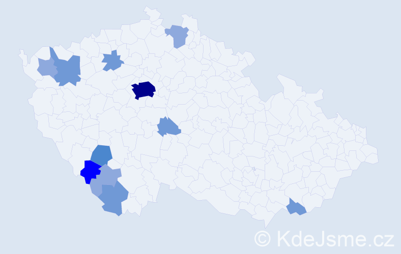 Příjmení: 'Suchlová', počet výskytů 26 v celé ČR