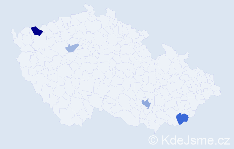 Příjmení: 'Chochlíková', počet výskytů 8 v celé ČR