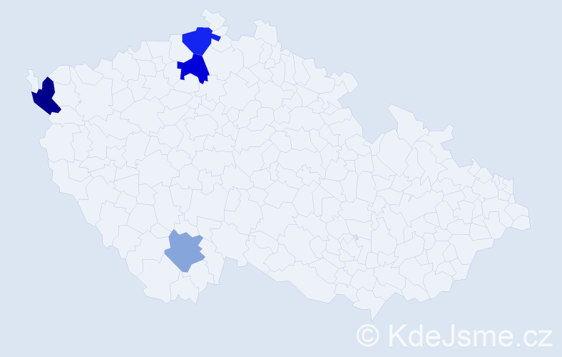 Příjmení: 'Praha', počet výskytů 7 v celé ČR